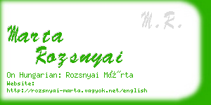 marta rozsnyai business card